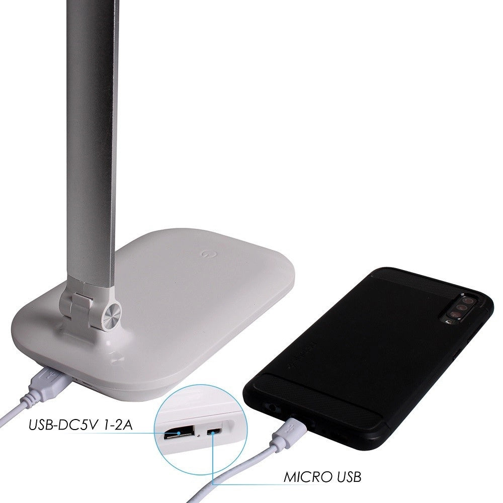 Trade Shop - Lampada Led Ricaricabile Da Tavolo Scrivania Touch Braccio Pieghevole Dt-2682 -