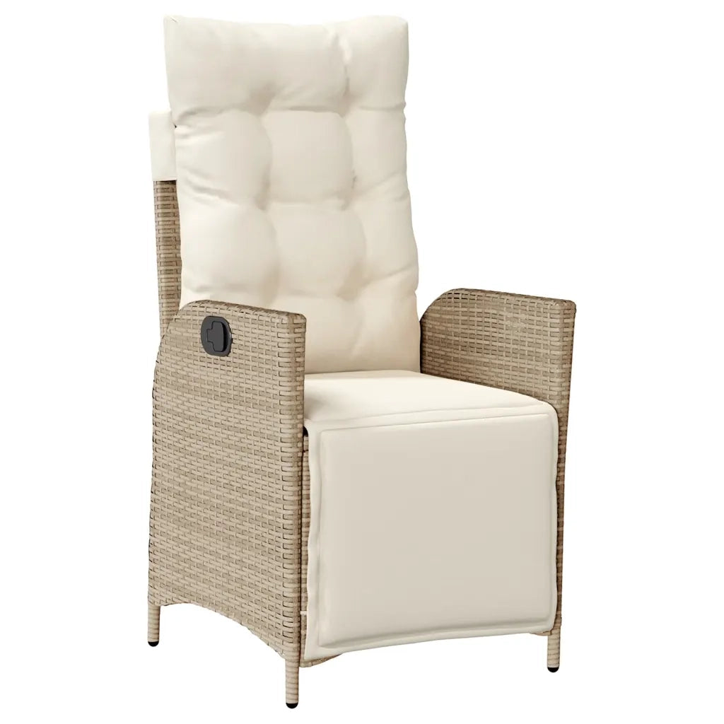 Set da Pranzo da Giardino 7 pz con Cuscini Beige in Polyrattan 3213240