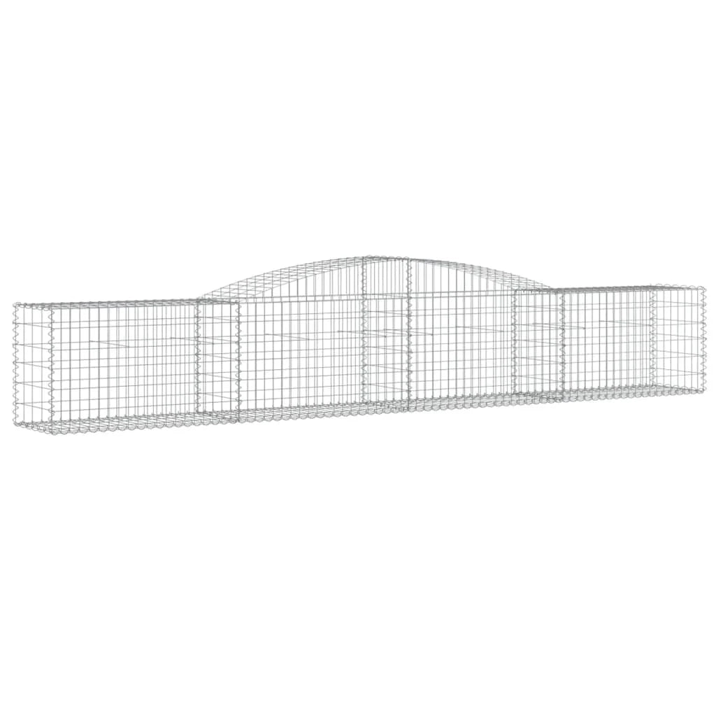 Set di 4 gabbioni ad arco per recinzione gabbia o muro di contenimento 400 x 50 x 60/80 cm ferro zincato argento 02_0041506