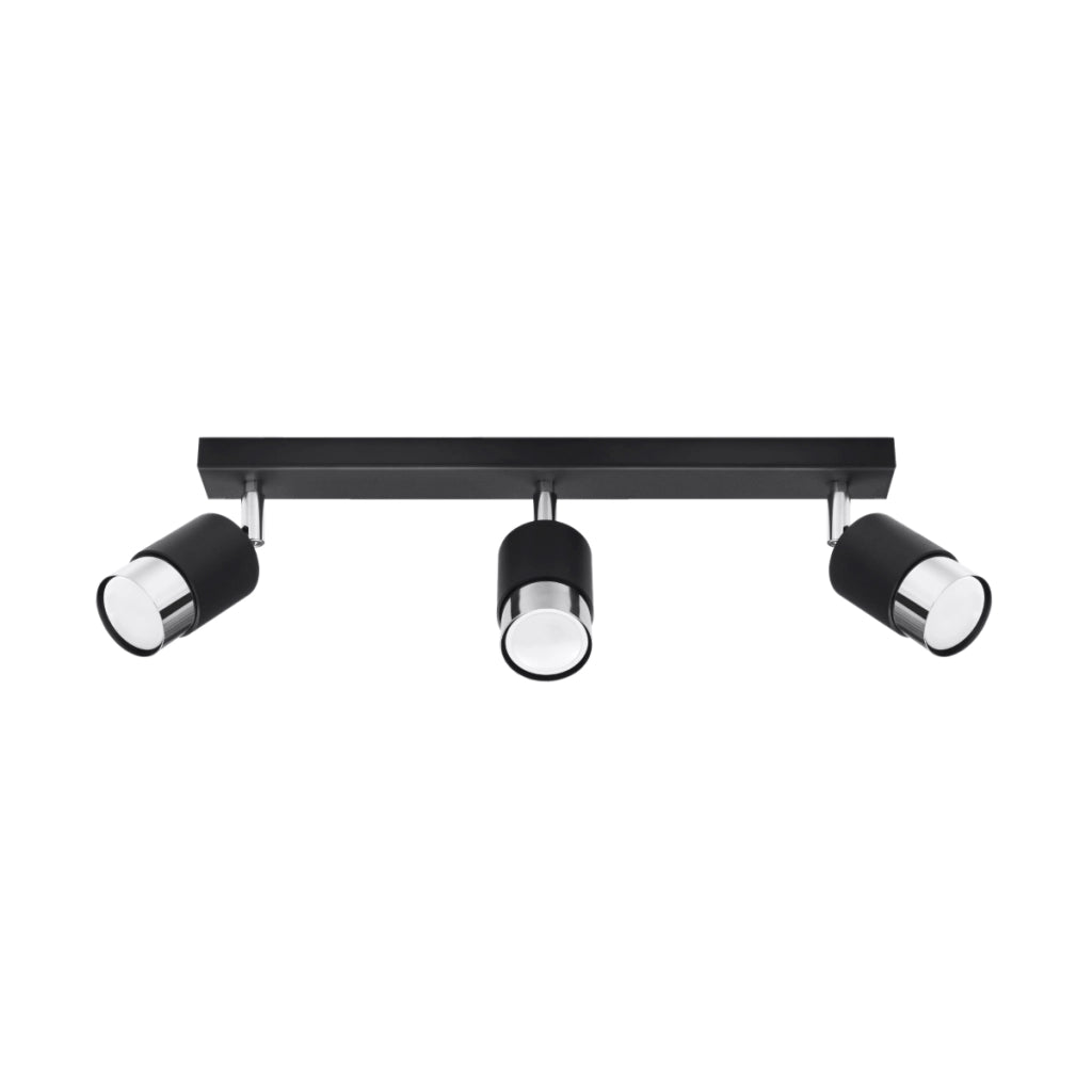 Lampada da soffitto NERO 3 nero/cromo
