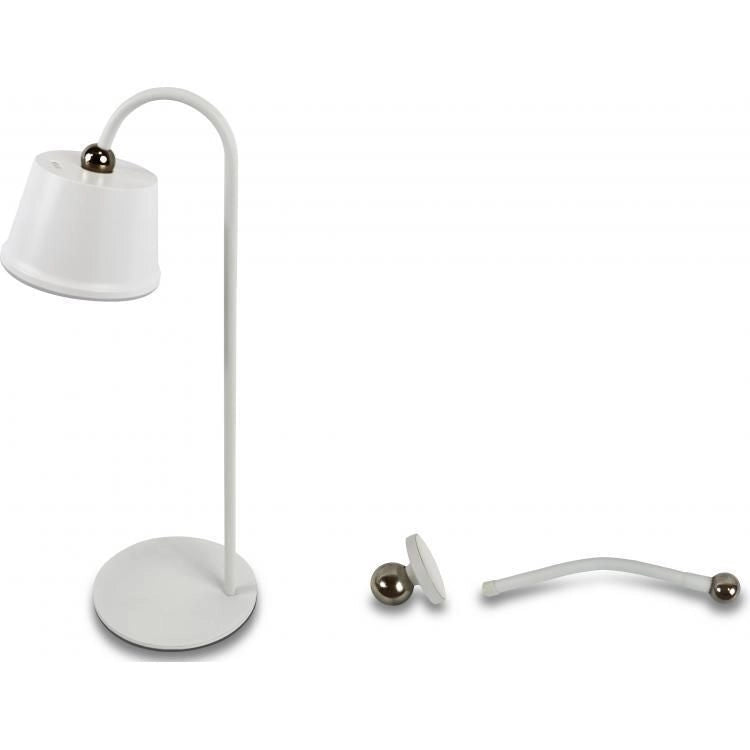 Majestic 120450 WH ALBA Lampada da tavolo LED ricaricabile senza fili con testa magnetica regolabile 360° controllo touch e tre supporti inclusi colore Bianco