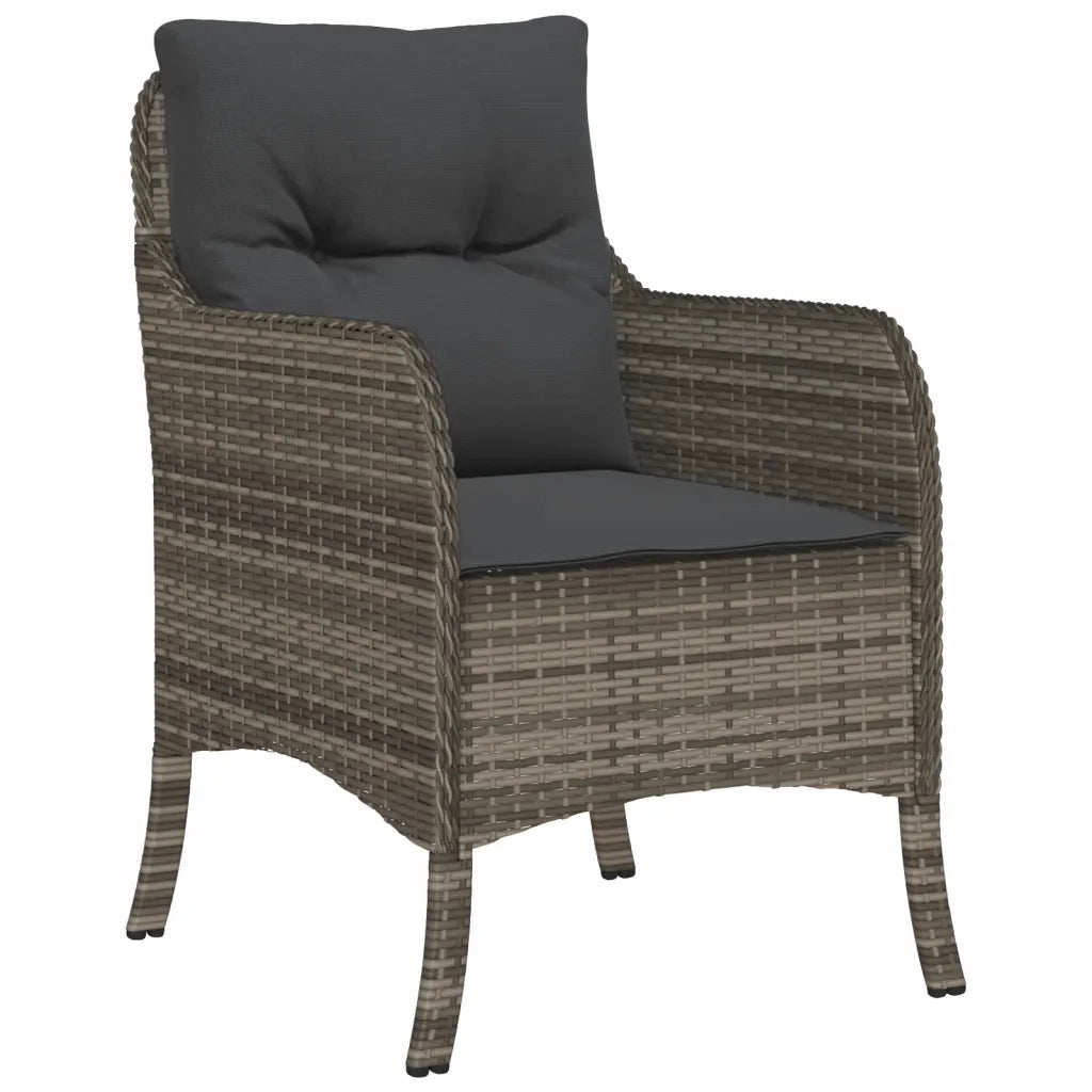 Set da Pranzo da Giardino 3 pz con Cuscini in Polyrattan Grigio 3211948