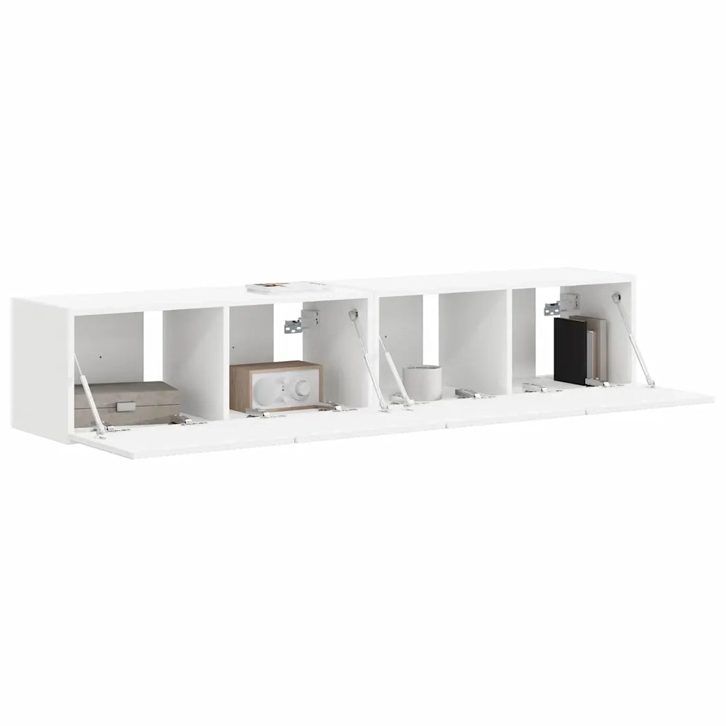 Mobile TV da parete 2 pz-Set di 2 Mobile TV a Muro-Credenza TV Bianco 60 x 31 x 29.5 cm 453350