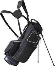Tas da golf con 14 tasche, 890 mm leggero, organizzatore con 11 tasche, stazione di appoggio tasca robusta, cinturone a spalla doppio, fodera e maniglie, nero e bianco