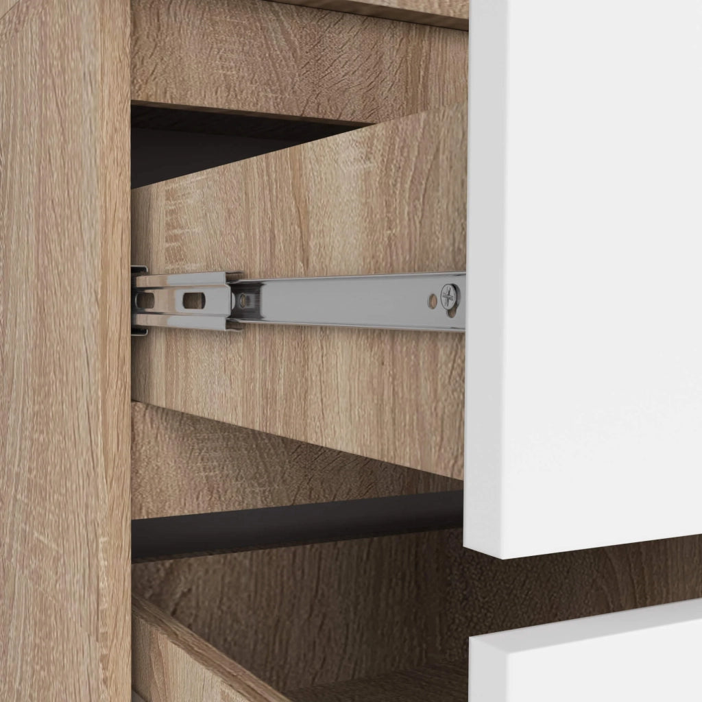 Armadio AKORD S90 Sonoma Quercia 90 cm 2 ante 2 cassetti inserto frontale Bianco 90x51x180 cm