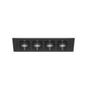 Mini Oxo Faretto LED da Incasso Rettangolare 4 Punti Luce 24W 42º Tecnologia Switch CCT 2700K-4000K Finitura Nero Opaco Design Professionale.