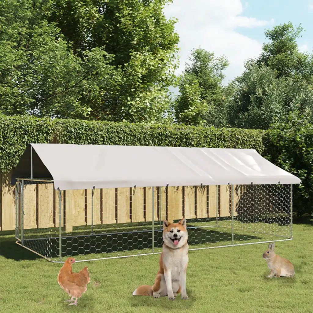 Gabbia per Cani da Esterno con Tetto 400x200x150 cm CFW2984226