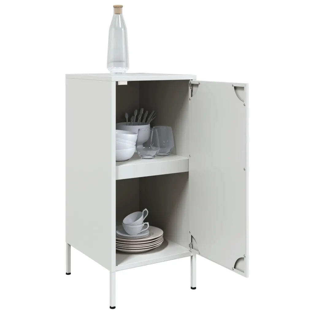 vidaXL Credenze 2 pz Bianche 36x39x79 cm in Acciaio