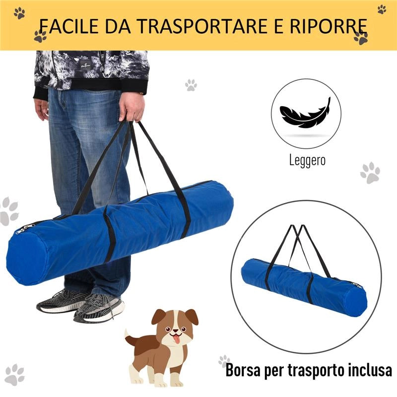 SET 4 OSTACOLI AGILITY DOG PER ADDESTRAMENTO CANI CON SACCA DI TRASPORTO