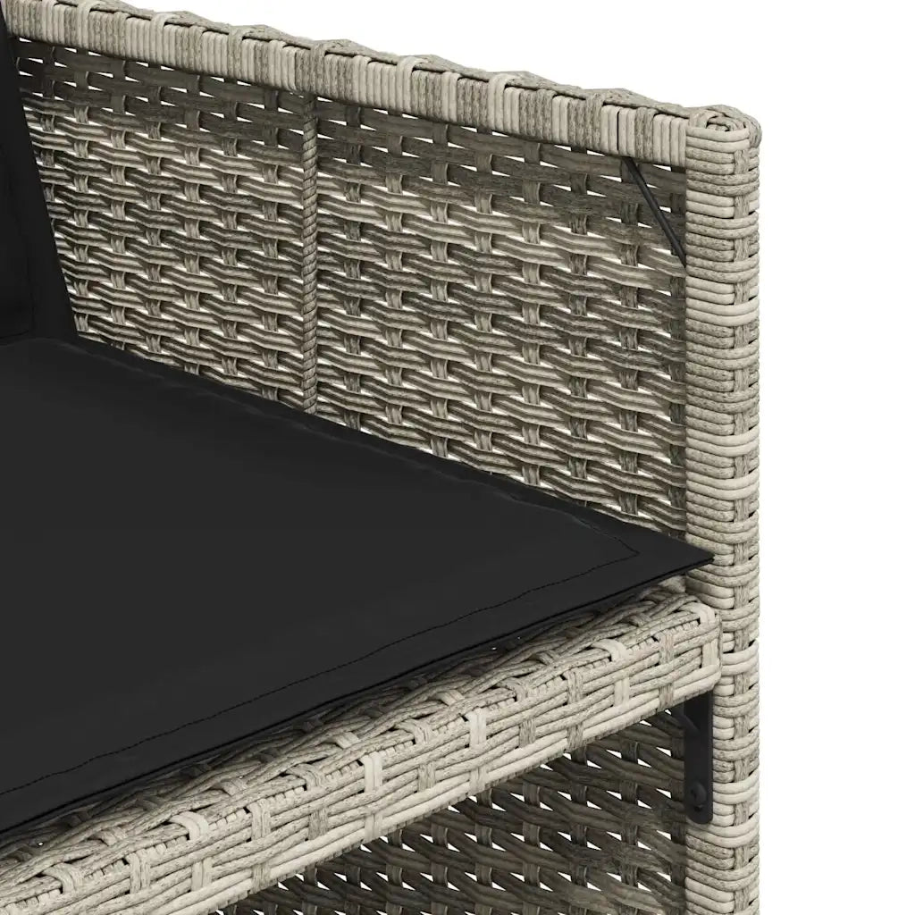 Sedie da Giardino con Cuscini 4 pz | Sedie da Esterno Grigio Chiaro in Polyrattan