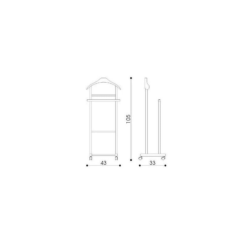 SET 2 MAURY'S DOPPIO INDOSSATORE DA CAMERA LEGNO DI FAGGIO 43 X 33 X 105 H