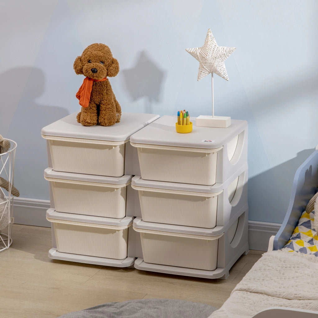 Cassettiera per bambini ¨C zephmum ¨C Bianco, 3 cassetti