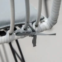 Set Mobili da Giardino 3 Pezzi con Tavolino e Sedie in Rattan PE, Poilestere e Acciaio per Esterni, Grigio