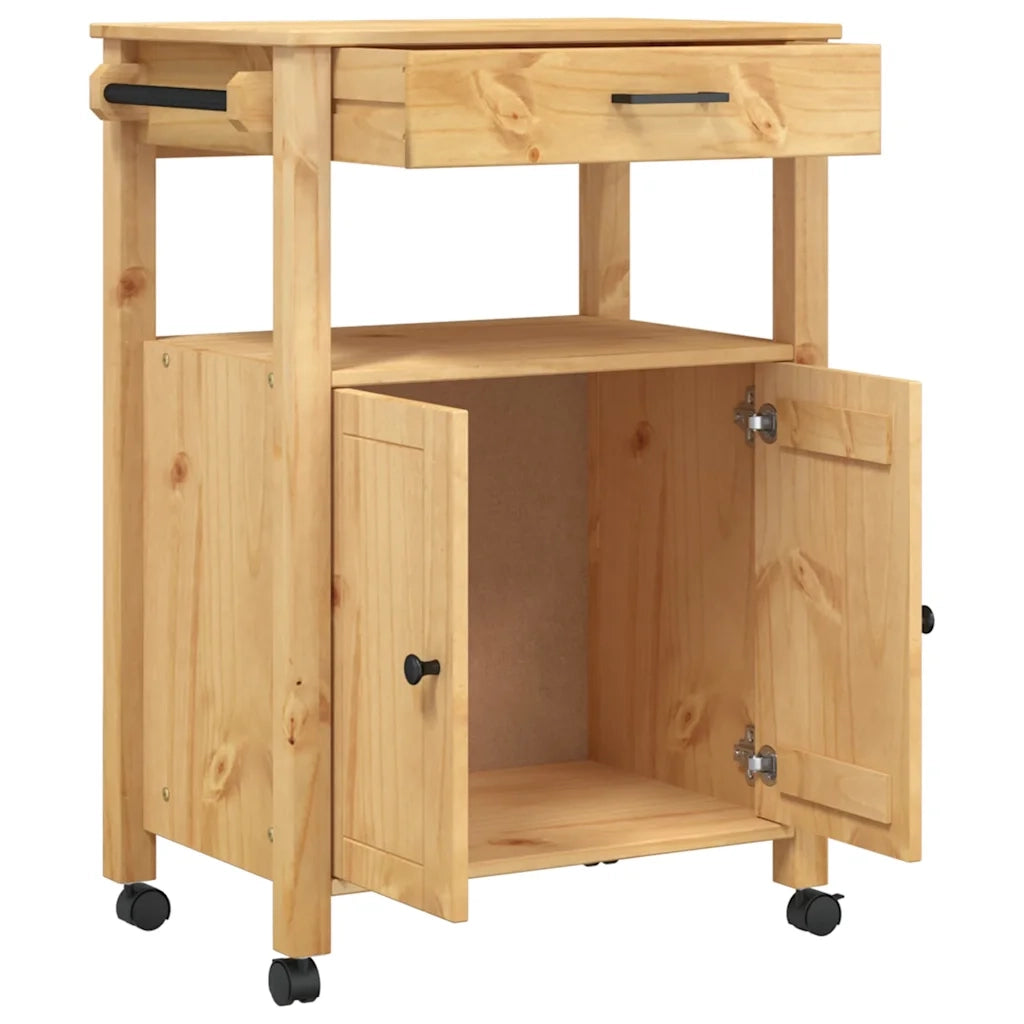 Carrello da Cucina MONZA 60x40x88,5 cm in Legno Massello di Pino 376097