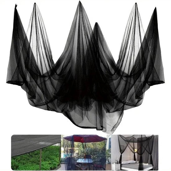 Rete di protezione per esterno, rete per terrazza, rete per uccelli, rete di protezione per giardino, adatto per giardino interno (3x4m) - nero