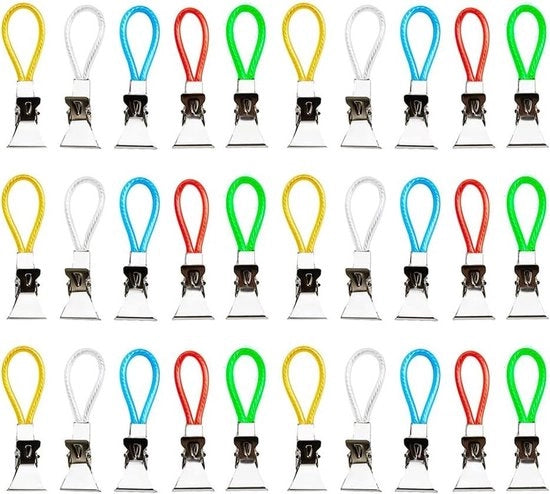 Set di 30 Clip per Asciugamani - Clip per Asciugamani in Metallo - 5 Colori