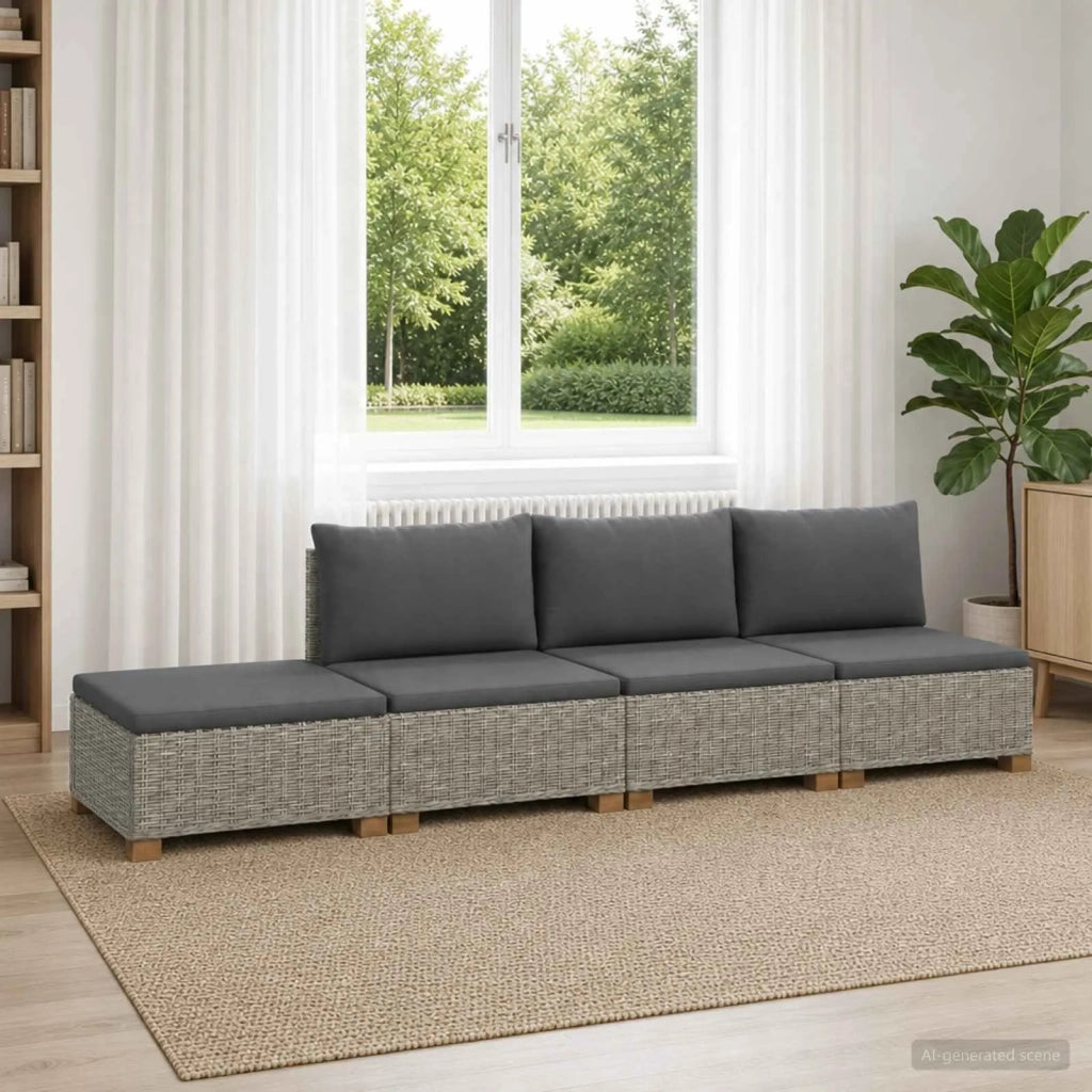 4 pz Set Lounge in Rattan con Cuscini GENDT Rattan naturale 3429875