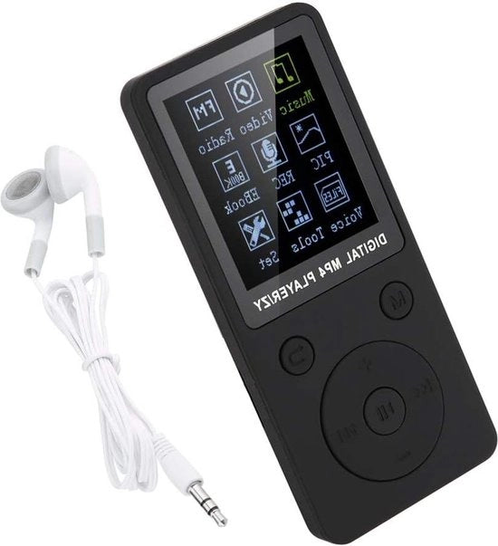 Display 18 pollici con lettore MP3, radio e cuffie, riconoscimento vocale e video, supporto e-book, memoria TF fino a 32 GB, nero.