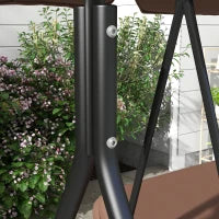 Dondolo da Giardino a 3 Posti con Tettuccio Parasole Inclinabile e Cuscini, 172x110x153 cm, Marrone e Nero