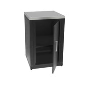 Mobile Cucina da Esterno Armadietto con Anta 60,7x60,7x94 cm Ripiano Superiore in Acciaio Inox Nero