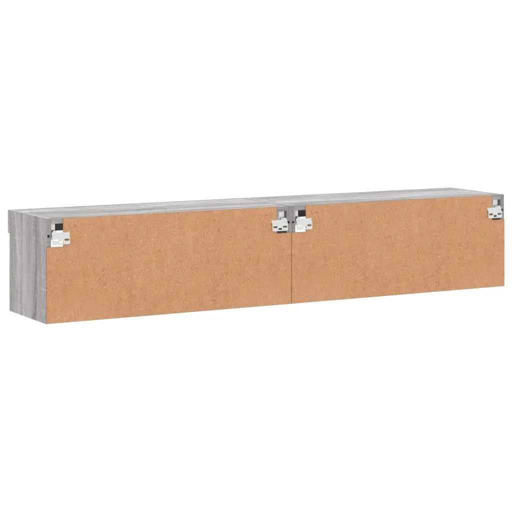 Mobili Porta TV con Luci LED 2 pz Grigio Sonoma 80x30x30 cm 837152