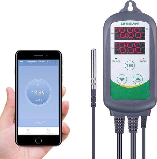 Termostato Wi-Fi con App per Controllo per Casa, Terrario, Fattoria e Giardino