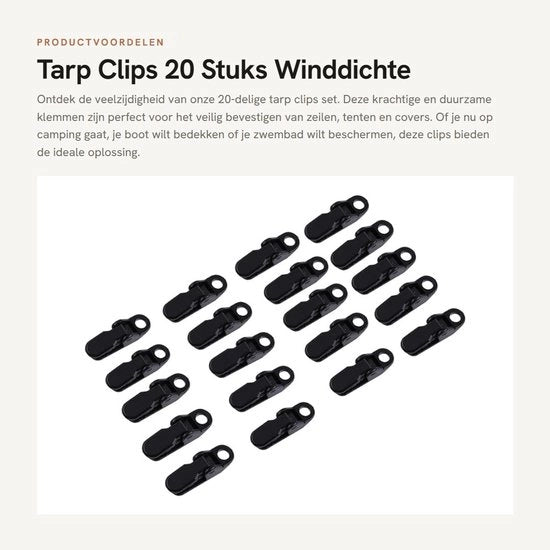 Clip per Tenda 20 pezzi - Chiavi per Tenda - Chiavi Multifunzionali - Materiale Plastico Duraturo - Disegno a Testa di Alligatore - Facili da Utilizzare