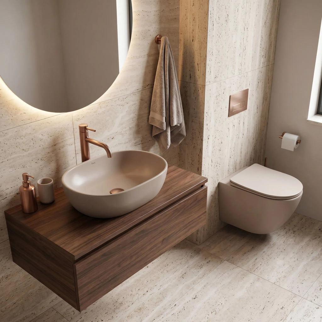 Vaso Wc Sospeso Rea Focus Tornado Taupe