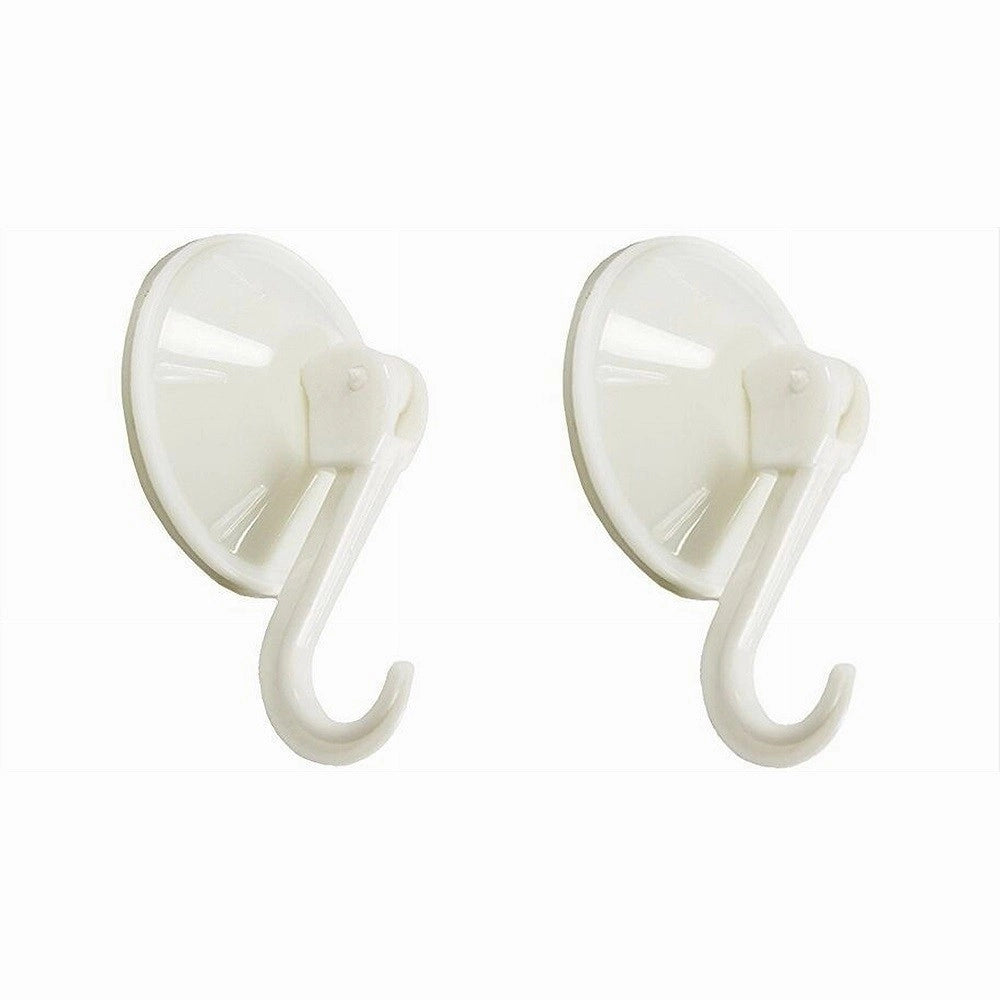 Trade Shop - Set 2pz Ganci Appendini Parete A Ventosa Cucina Bagno Attaccapanni Bianchi 59673 -