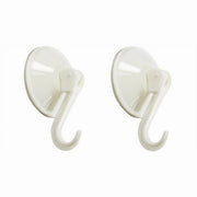Trade Shop - Set 2pz Ganci Appendini Parete A Ventosa Cucina Bagno Attaccapanni Bianchi 59673 -