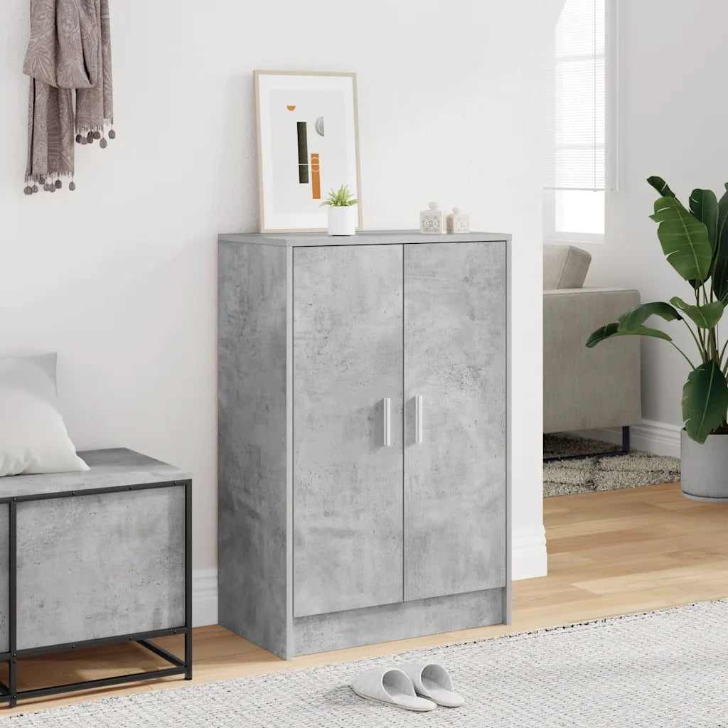 Scarpiera Grigio Cemento 60x35x92 cm in Truciolato 808931