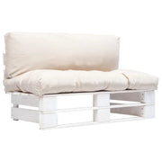 Divano da Giardino a Pallet e Cuscini Sabbia Legno di Pino cod mxl 69017