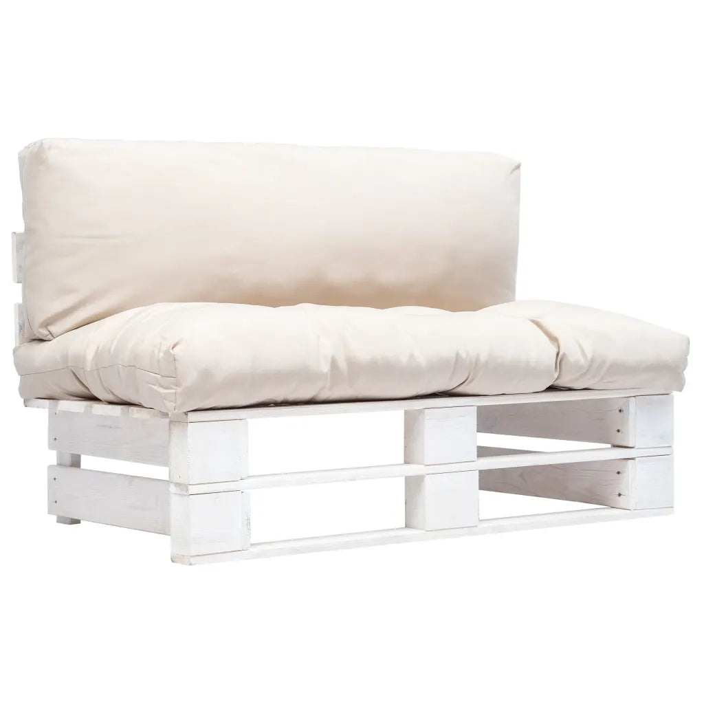 Divano da Giardino a Pallet e Cuscini Sabbia Legno di Pino cod mxl 69017