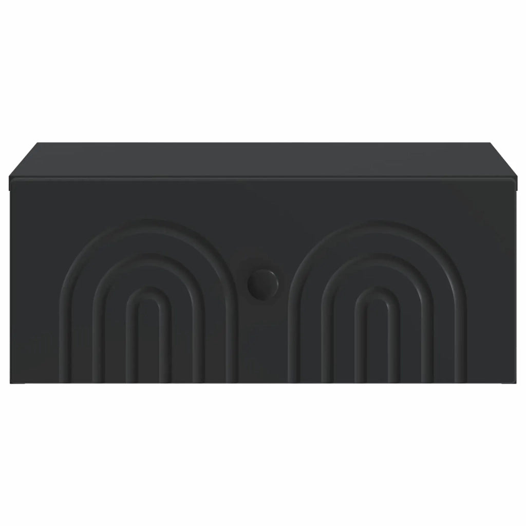Set di 2 Comodini | Armadio da Notte | Mobiletto da notte a muro Nero 49 x 34,5 x 20 cm
