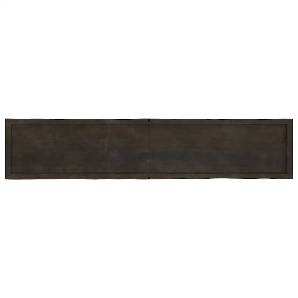 Piano Tavolo Marrone Scuro 200x40x(2-4)cm Rovere Non Trattato 364046