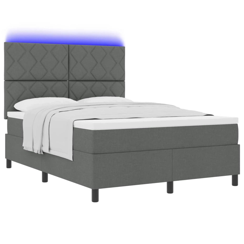 Letto a molle con materasso Grigio scuro 160 x 200 cm Tessuto 3342957