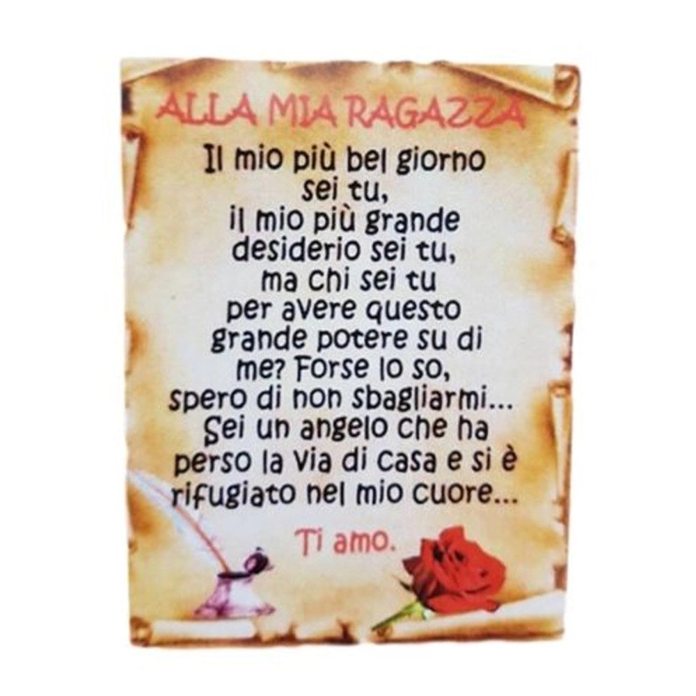 Trade Shop - Calamita Magnete Magnetino Rettangolare Idea Regalo Frasi Dedica Fidanzata -
