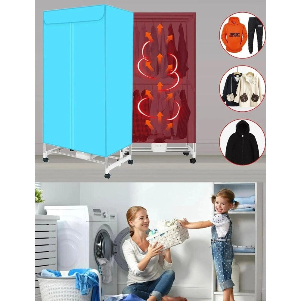 Trade Shop - Asciugatrice Elettrica Portatile Asciuga Biancheria Vestiti 1500w Per Case Camper Viaggio -