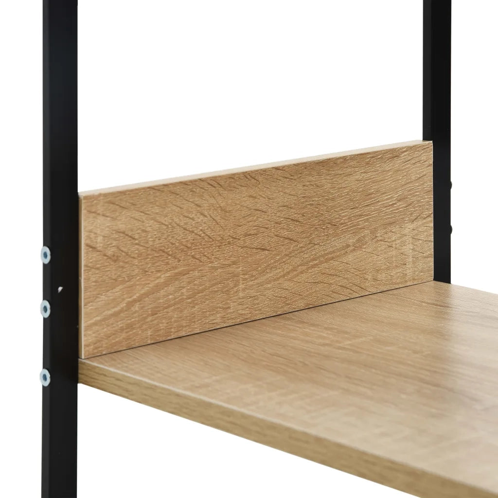 Libreria-Scaffale per Libri-Mobile di Stoccaggio Piccola Dritta Nera Rovere 33,5x39,6x79,7 Multistrato