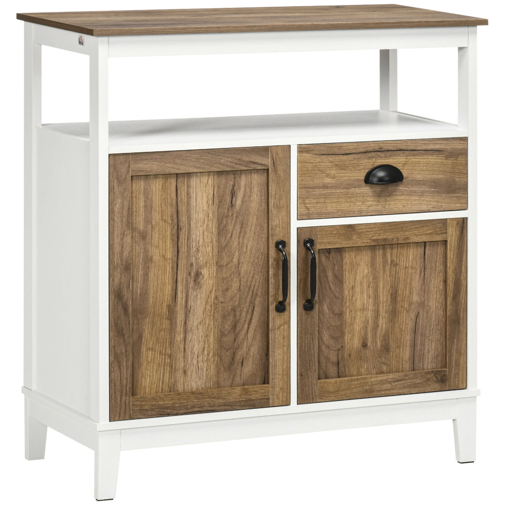 Armadio Battente ¨C Zephmum ¨C Bianco e Marrone 76,6x35x81,5 cm