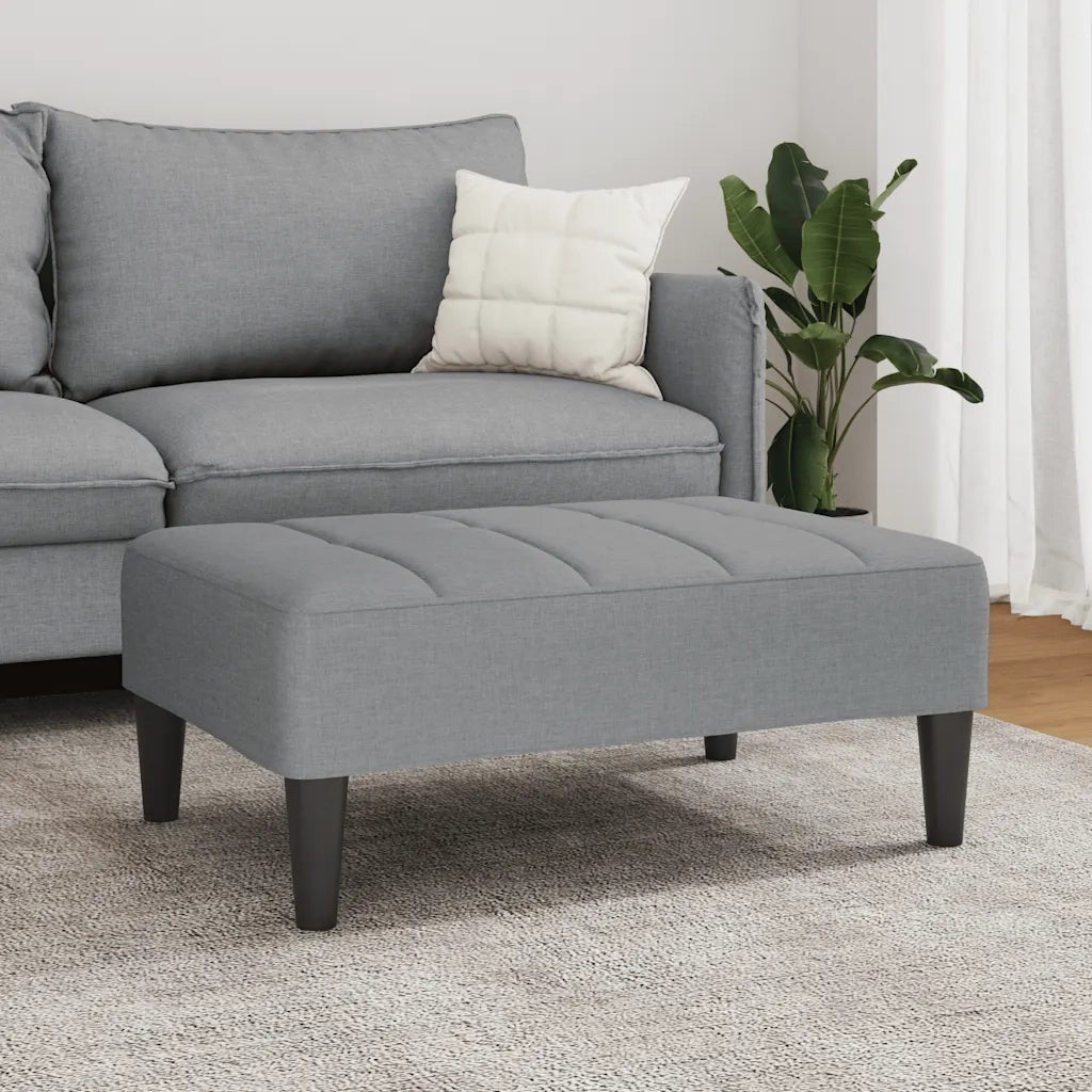Poggiapiedi Grigio Chiaro 77x55x31 cm in Tessuto