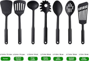 Set di accessori da cucina in nylon, resistente al calore e non aderente, BPA libero, idoneo per lavastoviglie, accessori per cucina, gadget da cucina, accessori per utensili da cucina, nero