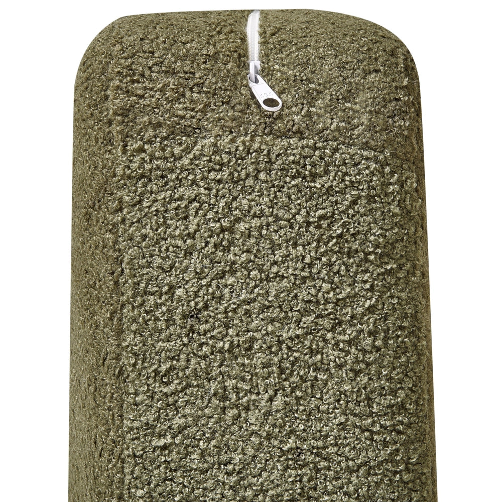 Divano Verde Scuro Poliestere Tessuto Boucle Rivestimento 2 Posti Japandi Stile Minimalista