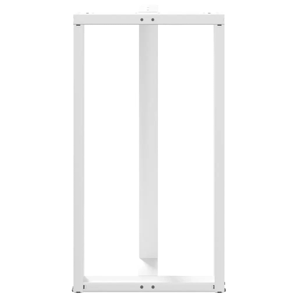 Gambe per tavolo da bar a forma di T 2 pz bianche 60x35x(110-111) cm in acciaio