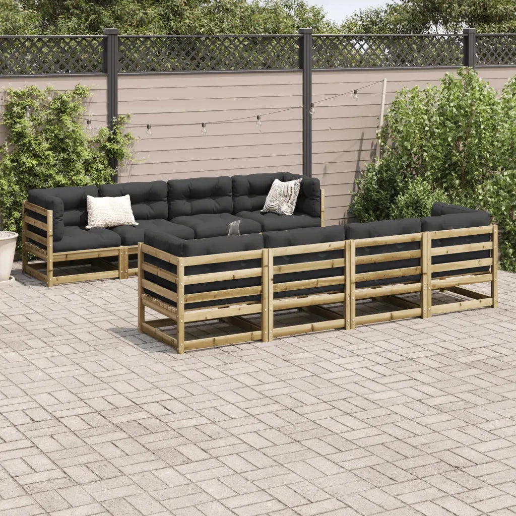 Set Divani da Giardino 9 pz in Legno Impregnato di Pino 3299357