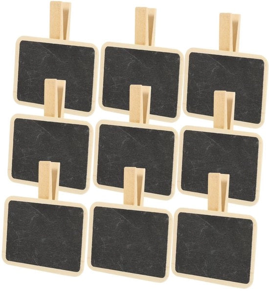 Pannelli da notifica 10 pezzi - Lavabile - Clip mini rettangolare - PVC - Clip in legno 7,5 x 7 cm - Pannello da notifiche