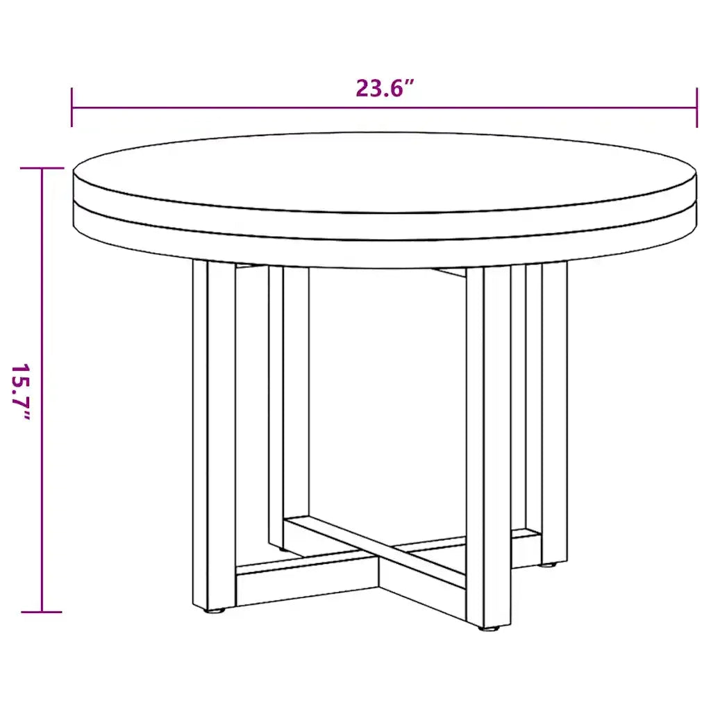 Tavolino da Salotto in Legno di Teak e Resina 60 cm 243466