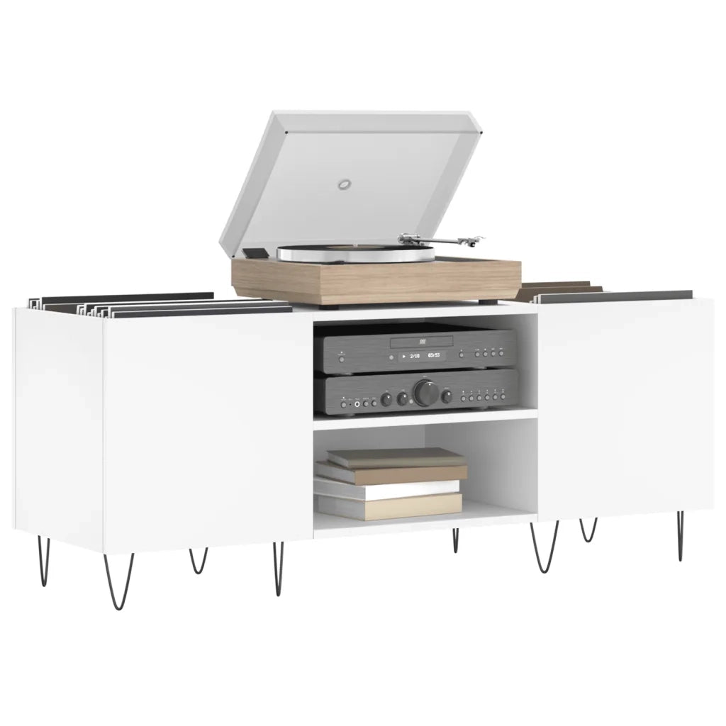 Mobile Porta Dischi Bianco 121x38x48 cm in Legno Multistratocod mxl 103482
