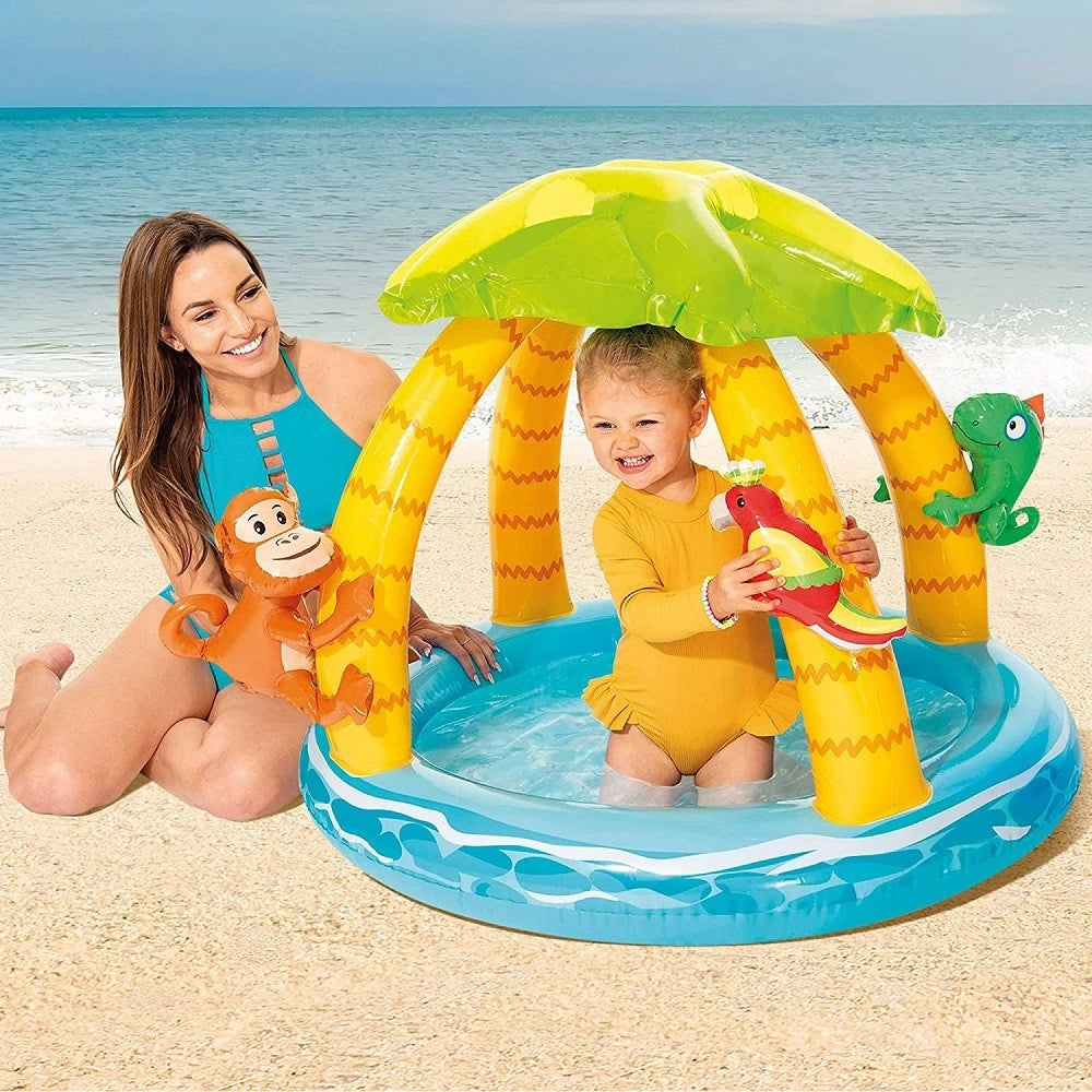 Trade Shop - Piscina Gonfiabile Baby Pool Palma 102x86 Cm 45 Lt Bambini 1-3 Anni Estate 58417 -
