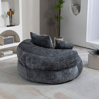 Chaise longue - Xylo - gaming chenille grigio con 3 cuscini